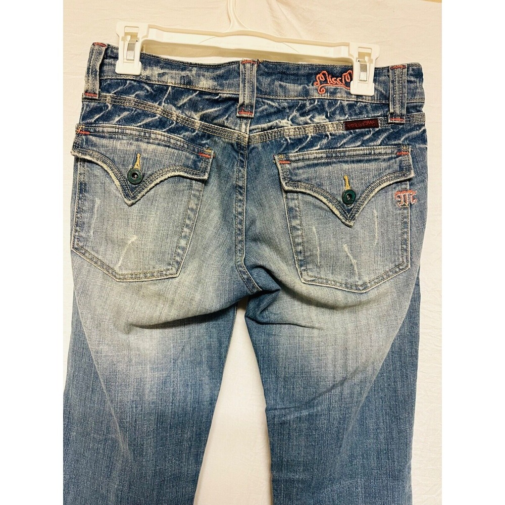 Miss Me Jeans Womens Size 29 Bootcut Faded Distressed Light Blue Embellished‎ - Picture 10 of 12